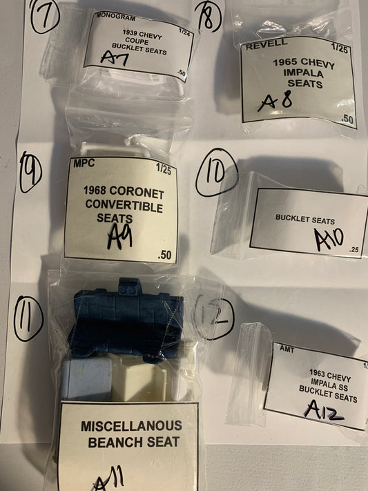 GM Seats Model Kit Parts
