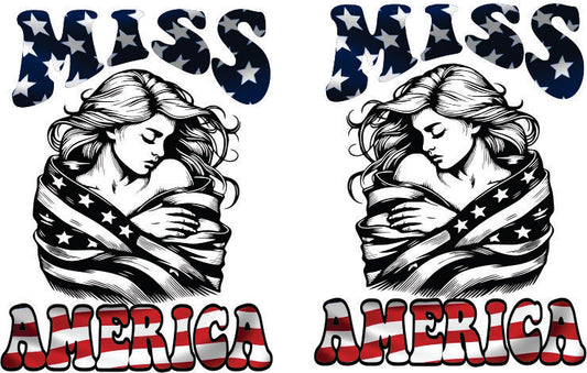 Miss America style water slide decal