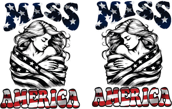 Miss America style water slide decal – STSDecals