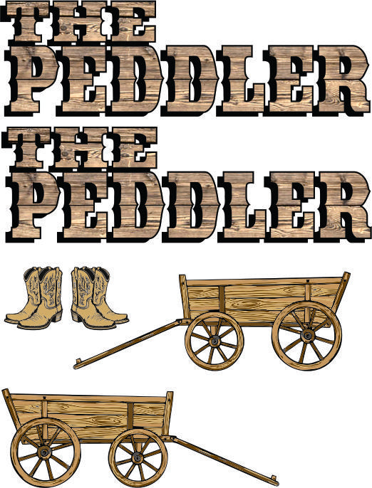 The Peddler style water slide decal