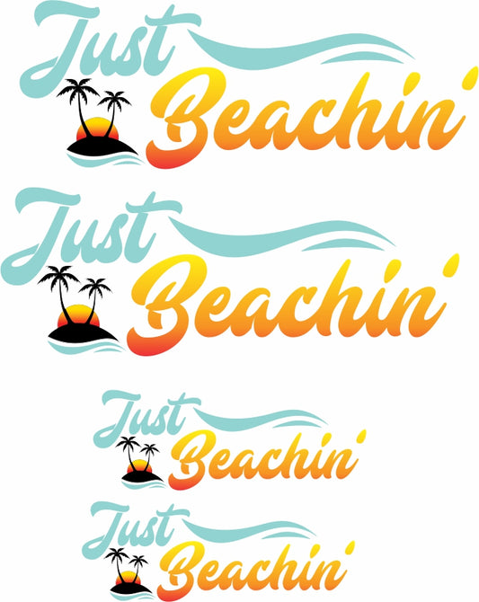 Just Beachin' Gasser style water slide decal