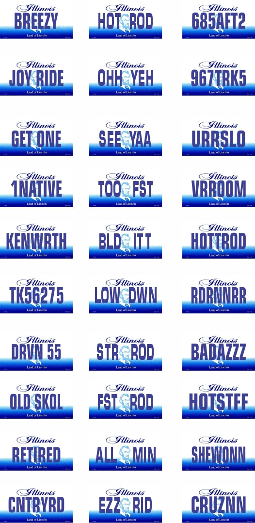 Illinois License Plate Assortment For 1 24 1 25 Scale Models STSDecals   Illinois 