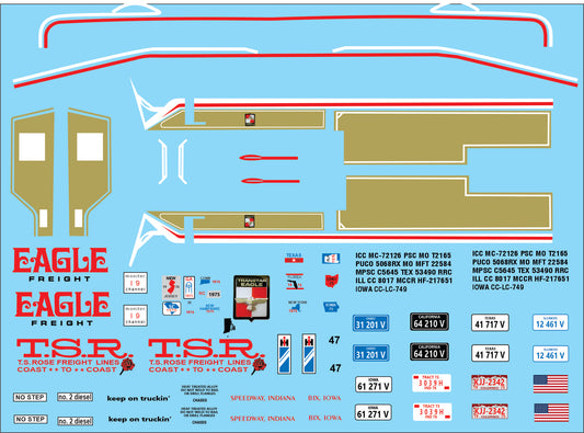 International Transtar ii Eagle water slide decals