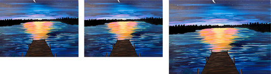 Lake sunset van mural water slide decal
