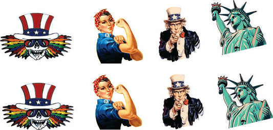 People in history water slide decals