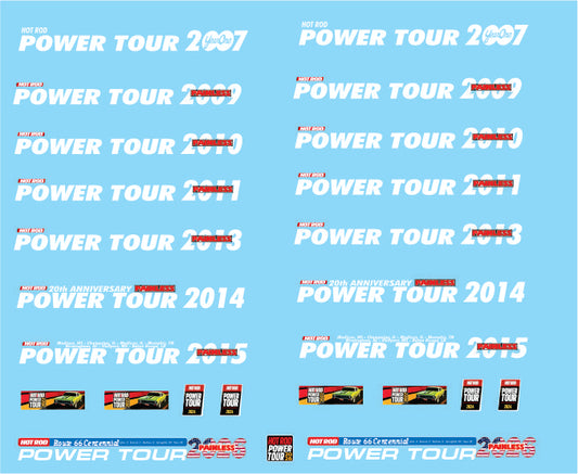 Power Tour windshield sticker for model cars