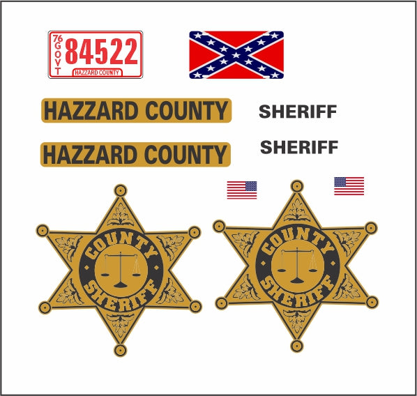 Generic Police Decals Roscoe Hazard County Sheriff scale model decal – STSDecals