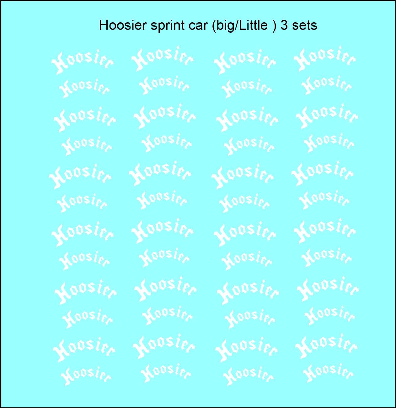 Hoosier sprint car tire water slide decals