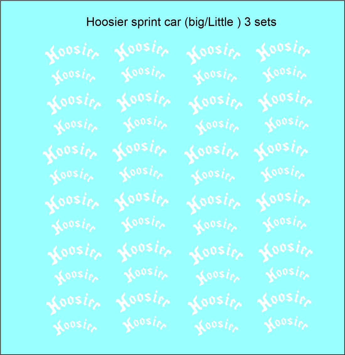 Hoosier sprint car tire WHITE water slide decals – STSDecals