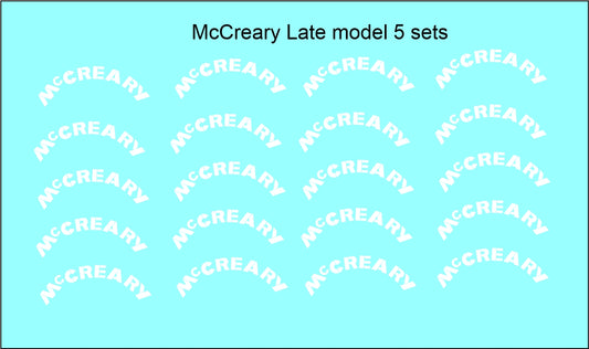 McCreary late model white tire water slide decals
