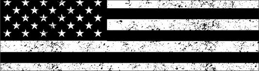 American flag black & white window mural water slide decal