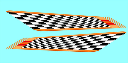 Checker Full Side #4 water slide decals