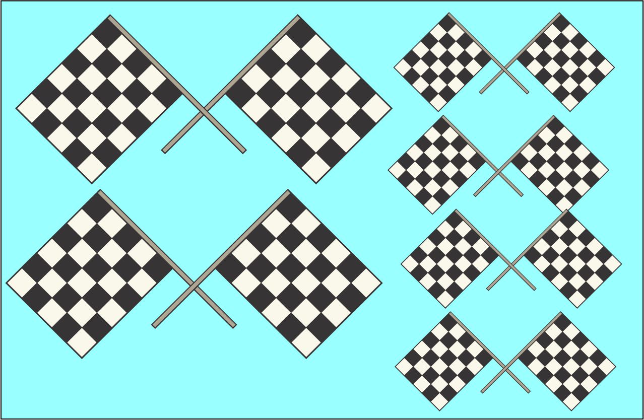 Checker #8 water slide decals