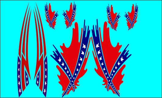 Flag Splash and Tribal Flag #2 water slide decals