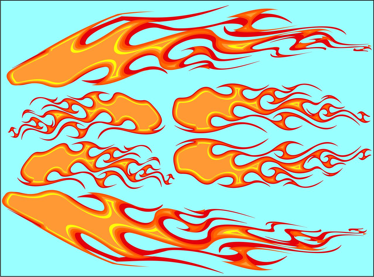 Flames #1 water slide decals