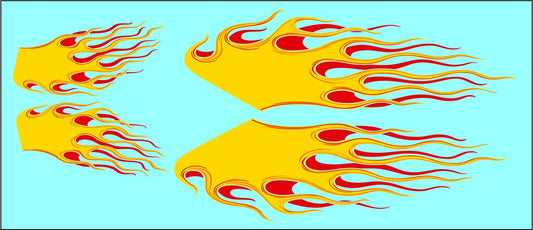 Flames #2 water slide decals