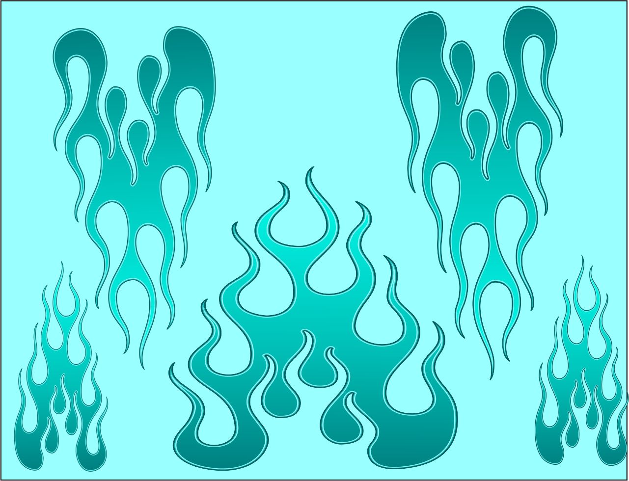 Flames #3 water slide decals