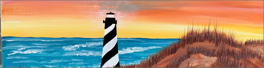Lighthouse sunset window mural water slide decal