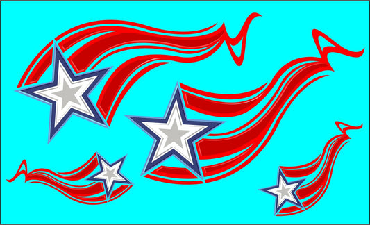 Stars & Stripes Flag #3 water slide decals